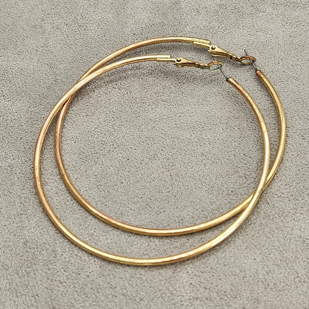 Hoop Earrings Golden Tone Dainty